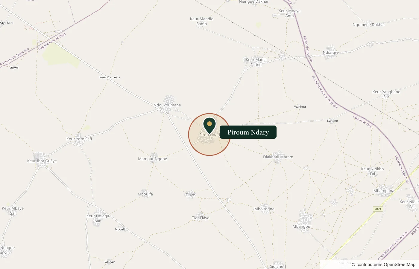 Carte de localisation de Piroum Ndary